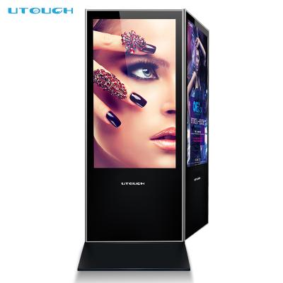 China 55 Inch Factory Price Indoor Advertising Double Sides Double Screen Interactive Touch Kiosk Digital Signage For Indoor for sale