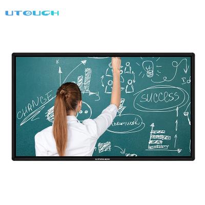 China Touch Panel + Metal Tempered Glass Electronic Interactive Whiteboard Smart All In One PC Digital Smart Panel With Movable Stand for sale