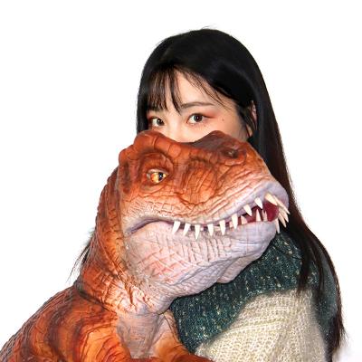 China Animatronic Control Cute Baby Stainless Steel Frame Dino City Dinosaur Hand Puppet For Sale for sale