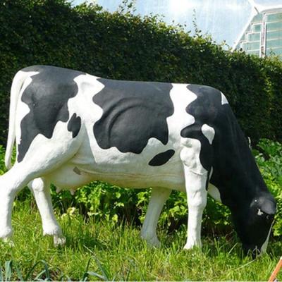 China Life Size China Decoration Animal Cow Fiberglass Statue For Park for sale