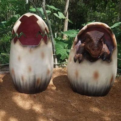 China Real Sense Outdoor Exhibition Realistic Fiberglass Dinosaur Fossil Eggs For Sale for sale