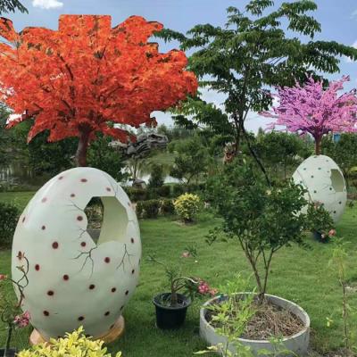 China Real Sense Outdoor Exhibition Realistic Fiberglass Dinosaur Fossil Eggs For Sale for sale