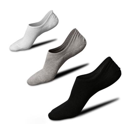 China Wholesale Solid Color Sports Simple Businessman Cotton Cut Summer Stockings No Show Non Slip Socks for sale