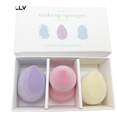 China Yes Washable teardrop sponge Microfiber velvet makeup puff gift set box set blender in color box zu verkaufen