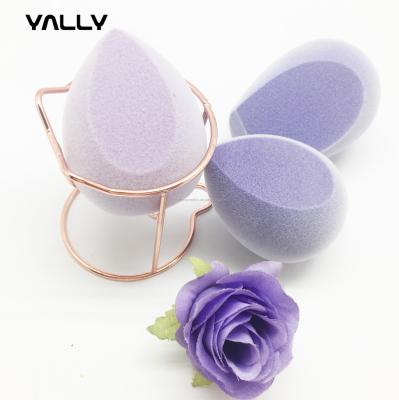 China Custom Microfiber Velvet Makeup Sponge Beveled Shape Dual Layer Fuzzy 3D Blender for sale