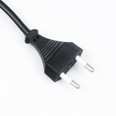 China EU 2 Pin Assembled Plug Home Appliance AC Electrical Wire Extension Cable Female To Male Power Cord 1m for sale