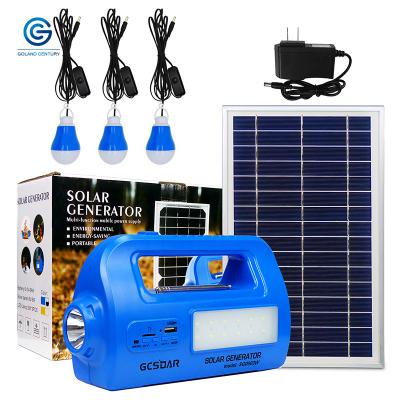 China Century SG0503W 8V 8W Home Portable DC Solar Ignition Solar Generating Circuit Goland Multifunction Home Kit with FM Radio AC Adapter for sale