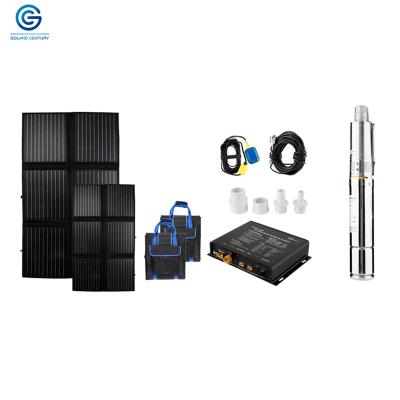 China Portable DC 200W Solar Submersible Water Pump System Kit For Domestic Water Supply Irrigation for sale