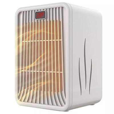 China Emperature Display 1200w Home Electric Fan Heaters Temperature Display Time Switch Automatic Turn Off Portable Desktop Dual Use Heater for sale