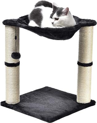 China 2022 Viable New Cat Scratching Post for Large Cat Scratching Tree Tower Wooden Large Cat Tree House with Nest Bed for sale