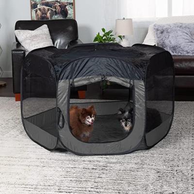 China Durable Hot Vendor Hexagon Removable Oxford Cover Portable Foldable Pet Playpen For Dogs Cats Fence Tent for sale