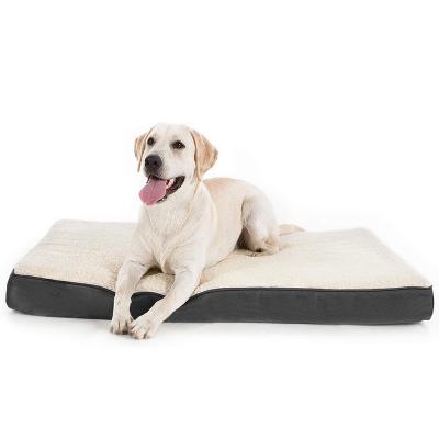 China Viable Medium Dog Bed for Medium Dogs up to 50lbs Orthopedic Dog Beds with Removable Washable Cover Egg Crate Foam Pet Bed Mat for sale