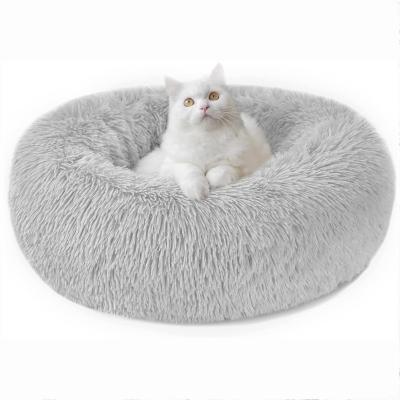 China Durable Popular Removable Washable Luxury Cushion Large Dogs Fluffy Cats Waterproof Anti Slip Donut Around Dog Pet Bed For Dogs for sale