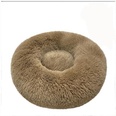 China Durable Washable Super Soft Comfortable Pet Faux Fur Pet Human Dog Bed Donut For Big Dog Warm Around Customized Fluffy Plush Dog Bed for sale