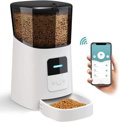 China 6L Large Capacity Quantification Wifi Automatic Pet Feeder App Automatic Synchronized Camera Cat Feeder Pet Smart Auto Feeder For Cat Dog for sale