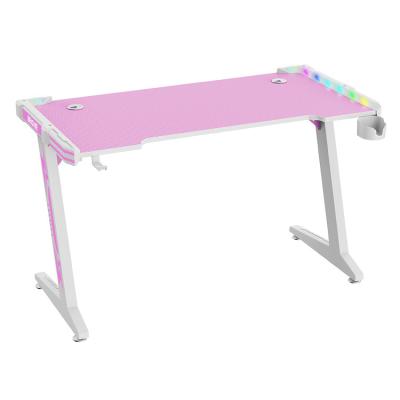 China Other OEM processing custom RGB gaming table with lights room office pink gaming desk spot factory direct sales computer desk for sale