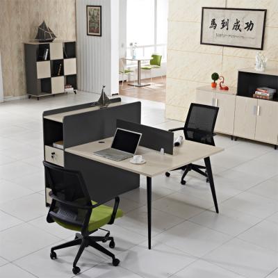 China Beisijie Modern Factory Direct Solid Wood 2 Person Staff Office Work Desk White OAK Luxury Modern Classic Series for sale