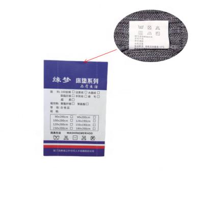 China Sustainable Low Price Best seller Custom Printed Logo Clothing Black Satin Care Labels Tags With Wash Instruction for sale