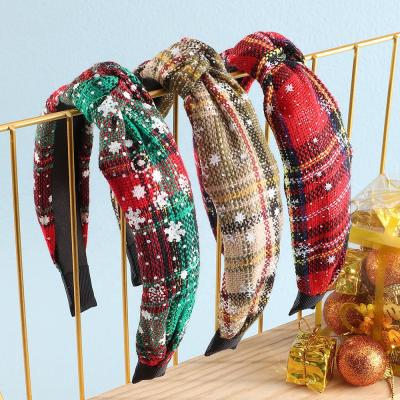 China Sweet Hot Sale Hair Accessories Gift Christmas Decorate Supplies Fashion Luxury Women Christmas Baroque Headband Hairband Headbands for sale