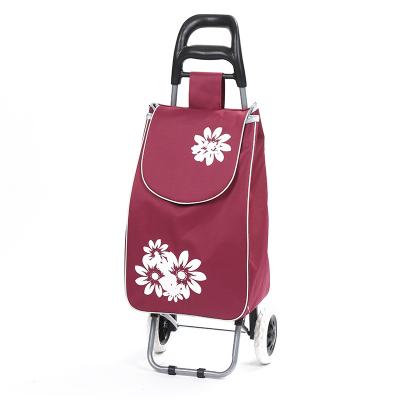 China Factory Price Wholesale Coffee Cart Folding Mobile Folding Shopping Trolley Bag for sale