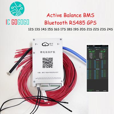 China Lifepo4 Bluetooth BMS 12S 13S 14S 15S 16S 20S 24S RS485 GPS Li-ion Polymer LTO JK 48V 60V Excess Materials Balance Battery Protection Board GPS for sale