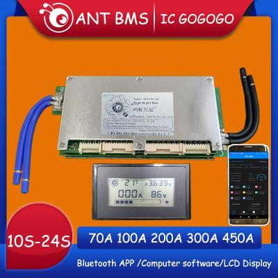 China Ant BMS 450A 300A 200A 100A 70A 24S 60V 72V 20S ANT BMS smart lithium battery protection board Bluetooth Li-ion Lipo lifepo4 LTO 10S for sale