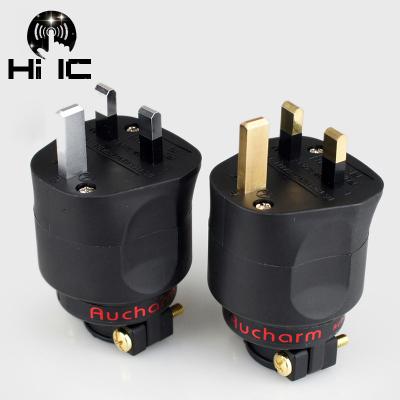 China 3 Pin High Fidelity Audio Copper Adapter AC/DC UK Plug AC Power Charger Adapter UK UK Power Cable Connector for sale