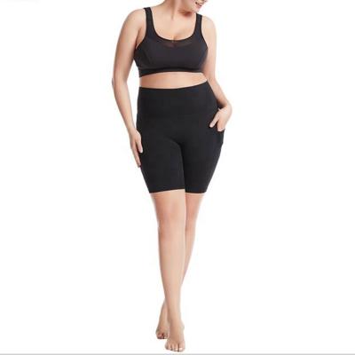 China High Waist Breathable Women Plus Size Gym Clothes Fitness Shorts Seamless Sports Activewear Compression Workout Yoga Shorts With Pocket for sale