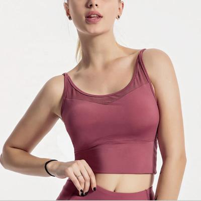 China Mesh Breathable Sports Underwear Women Breathable Running Vest Back Yoga Pump Shape Fixing Workout Yoga Bra Shockproof Beauty for sale