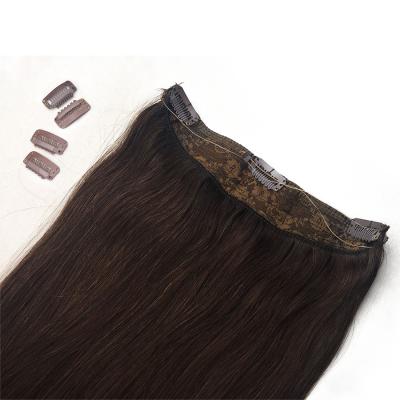 China 100% Halo, 14-26inch Halo Hair Extensions 14-26inch Wholesale Silky Straight Pulled Halo Hair Extensions Double Wave Hair Extensions for sale