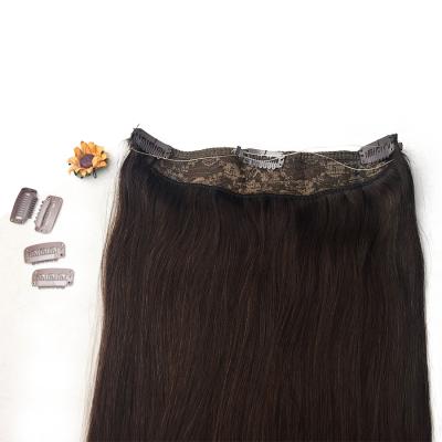 China Hot Sale Silky Straight Double Wave LS Halo Hair Extensions Halo100% Hair Extension Halo Pulled Hair Extension for sale