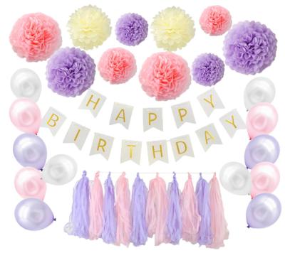 China Happy birthday balloon set happy birthday banner  for kids birthday party for sale