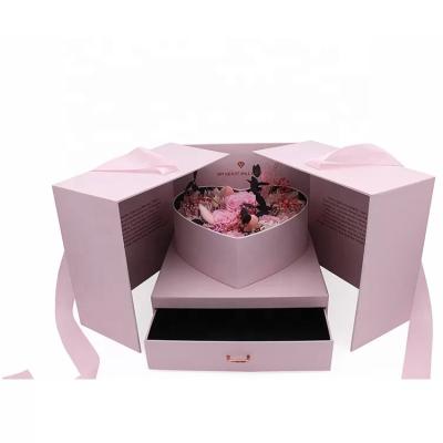 China Green Environmental Protection Rose Flower Gift Box Preserved For Valentine's Day Mother's Day Gift Box Birthday Wedding Jewelry Box Eternal Rose Preserved for sale