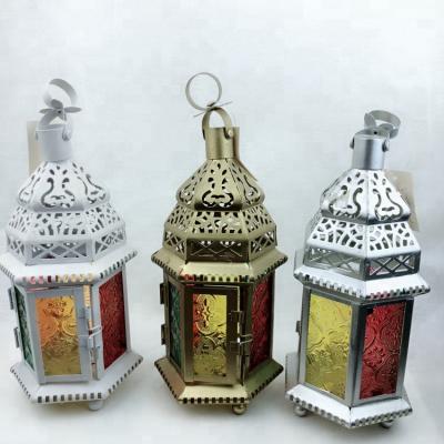 China Decorative Lantern Mayco Outdoor Garden Hanging Wedding Wedding Iron Metal Sconce Glass Lantern for sale