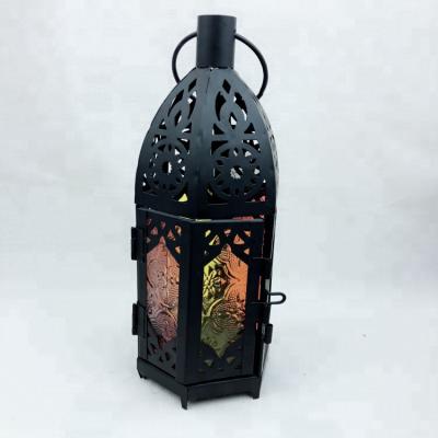 China Windproof Candle Holders Vintage Lantern Decor Lanterns Decorative Moroccan Hollow Candlestick Candle Holders For Wedding Home Household December for sale