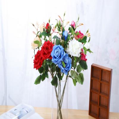 China Fashional and Hand Touch 3Heads Anna Rose For Wedding Wedding Birthday Real Romantic Feeling and Party Decoration for sale