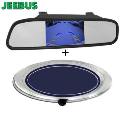 China 1280*720 Custom Door LOGO Backup Car Reverse Camera with 4.3inch rear view mirror kit use for Ford F150 F250 F350 F450 F550 for sale