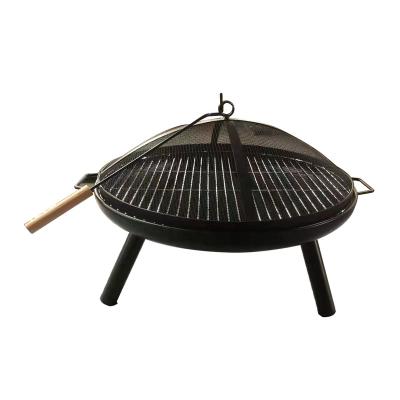 China 60cm Garden Mesh Stocked Cover Cooking Grate Fire Bowl Wood Camping Fire Burning Pit for sale