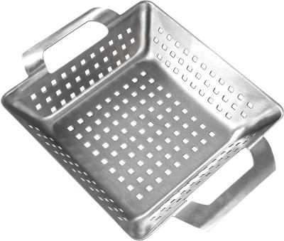 China Easily Cleaned Stainless Steel Grill Basket / Vegetable Bowl With Handles for sale