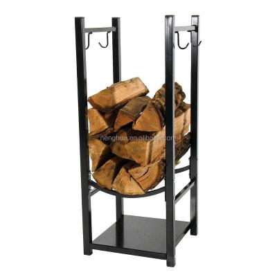 China Put Wood In Vertical Space Saving Firewood Rack For Logs /Tool Racks Black Steel New for sale