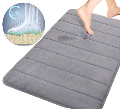 China Wholesale Viable Non Slip Bathroom Mat Bath Rug Striped Bathroom Cover Set for sale