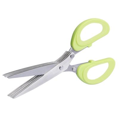 China PP Multifunctional Green Onion Kitchen Scissors Stainless Steel Multilayer Onion Cutting Knife for sale