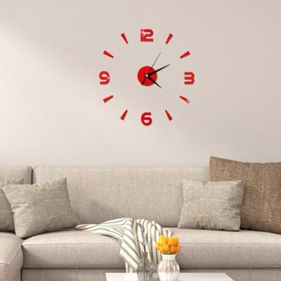 China Personalized customization DIY easy to install the living room 3d plastic large decorative wall clock for sale