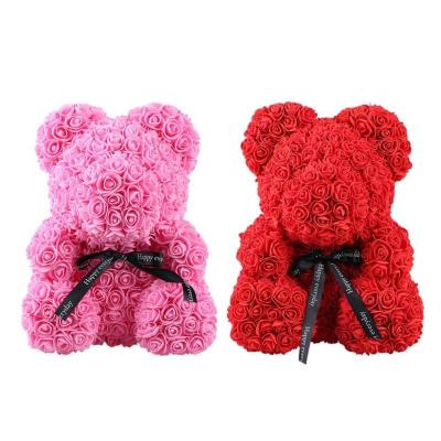 China Artificial Flower PE New Arrival Sweet Girlfriend Valentine Bear With Red Rose for sale