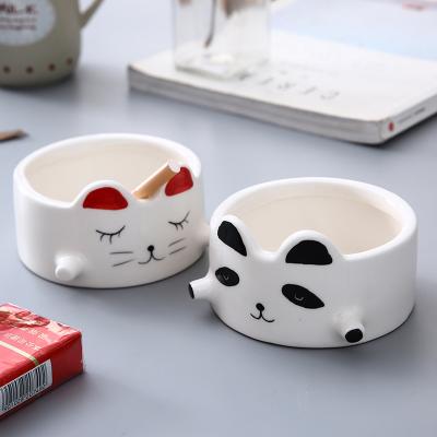 China Durable Popular Cheap Cute Dresser Round Creative Ceramic Ashtray for sale