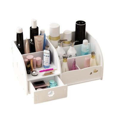 China High Quality Minimalist Makeup Organizer Large Capacity Plastic Cosmetic Storage Box Desktop Drawer for sale