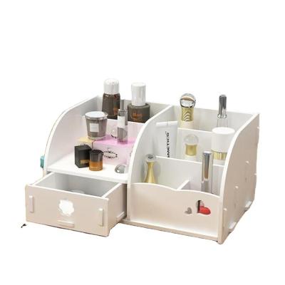 China Minimalist Makeup Storage Box Makeup Vanity Cosmetic Box With Drawers Plastic Storage Box Cosmetic Organizer for sale