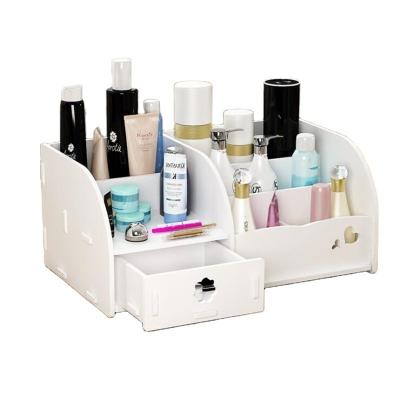 China Large Capacity Storage Box Minimalist Makeup Vanity Cosmetic Box With Drawers Plastic Makeup Storage Box Cosmetic Organizer for sale