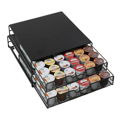 China New Type Stocked 36 Capsule Drawer Coffee Capsule Desktop 2021 Coffee Capsule Storage Box Drawer Holder for sale