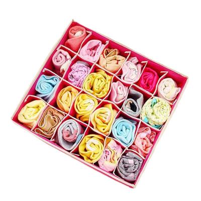 China Foldable Cloth Cloth Storage Box Four-Piece Minimalist Underwear Storage Box Cloth Storage Boxes With Lid for sale